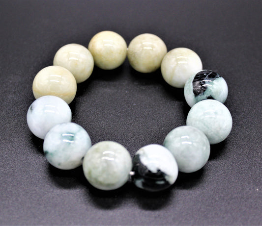 Jade 17mm Bead stretch bracelet