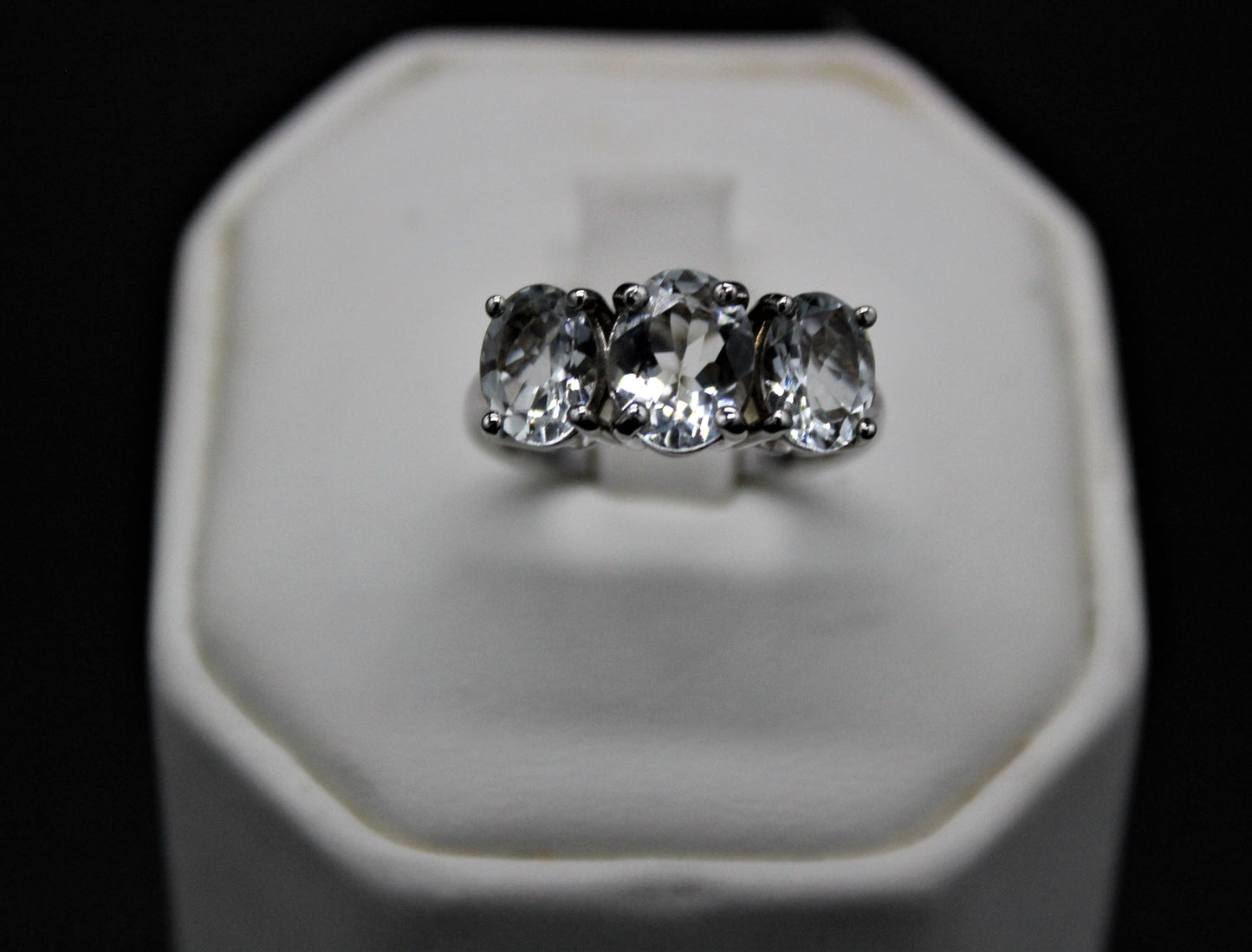 Three Stone Aqua Ring