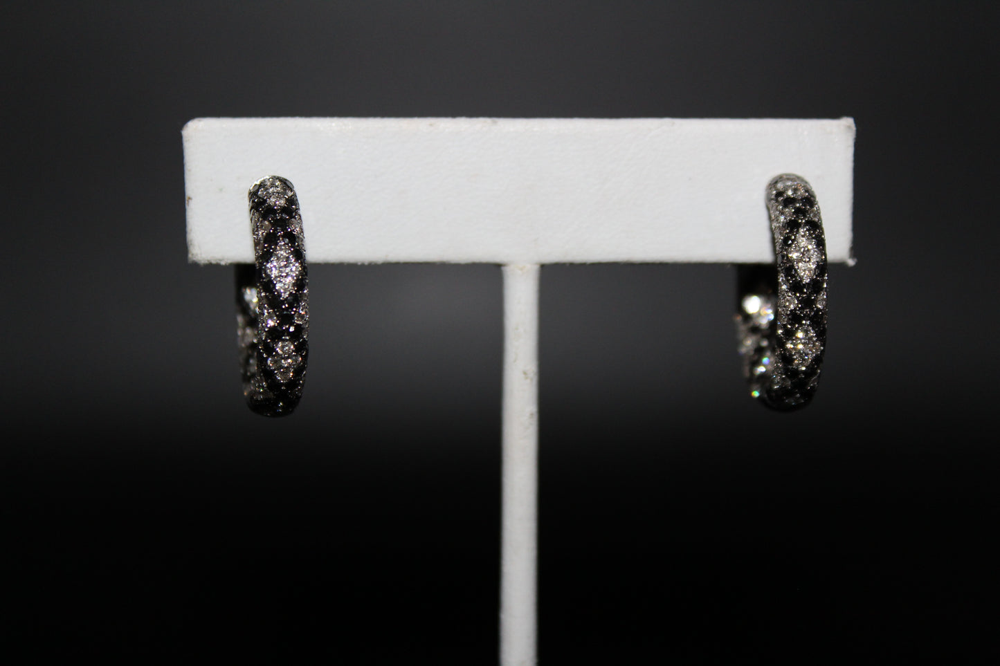 Black and White Diamond Pave Earrings
