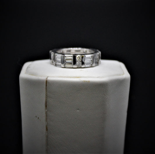 CZ round and Baguette Eternity Band