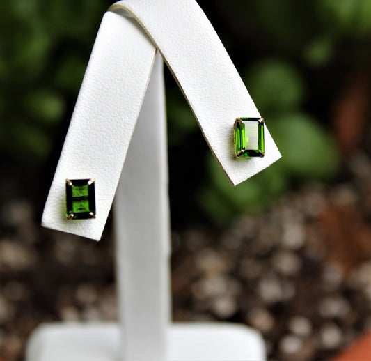 Chrome Diopside Emerald Earrings