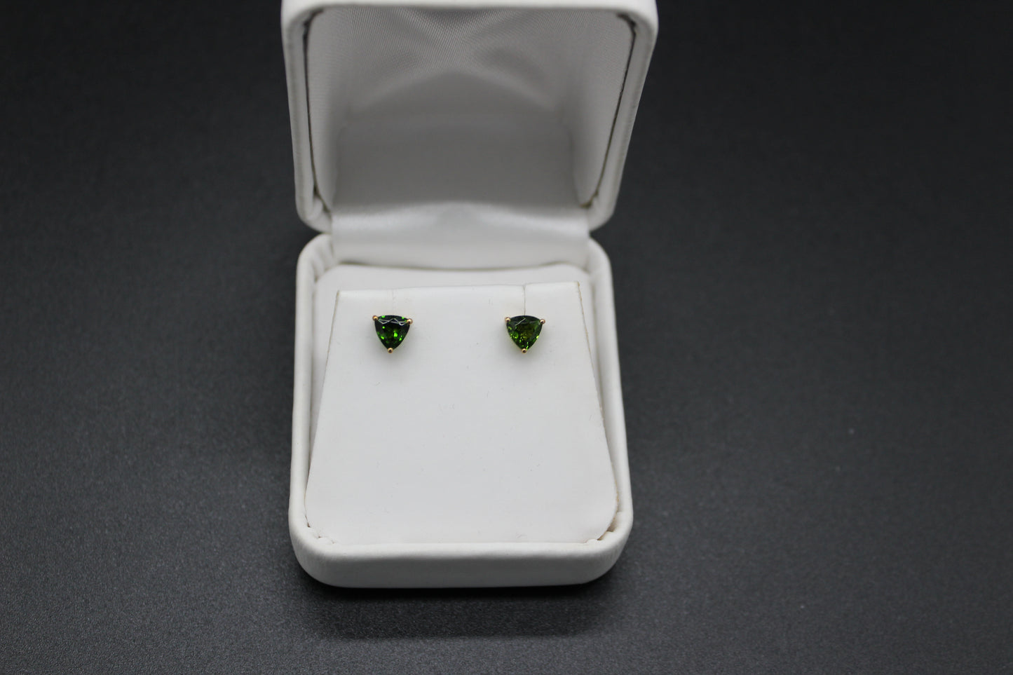 Gold Trilliant Chrome Diopside Earrings