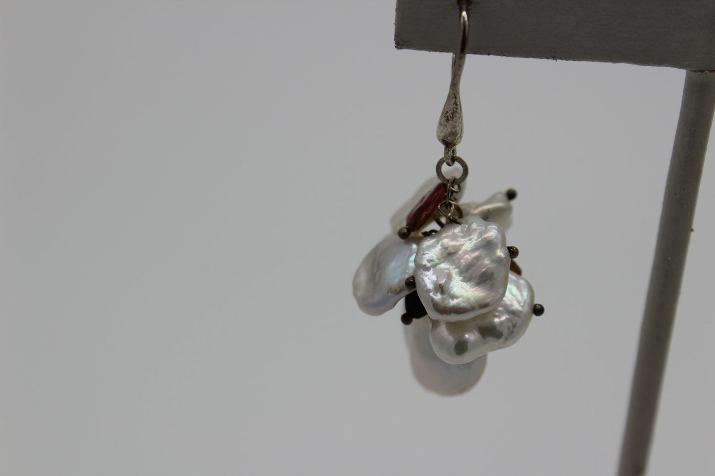 White Keshi Pearl Earrings