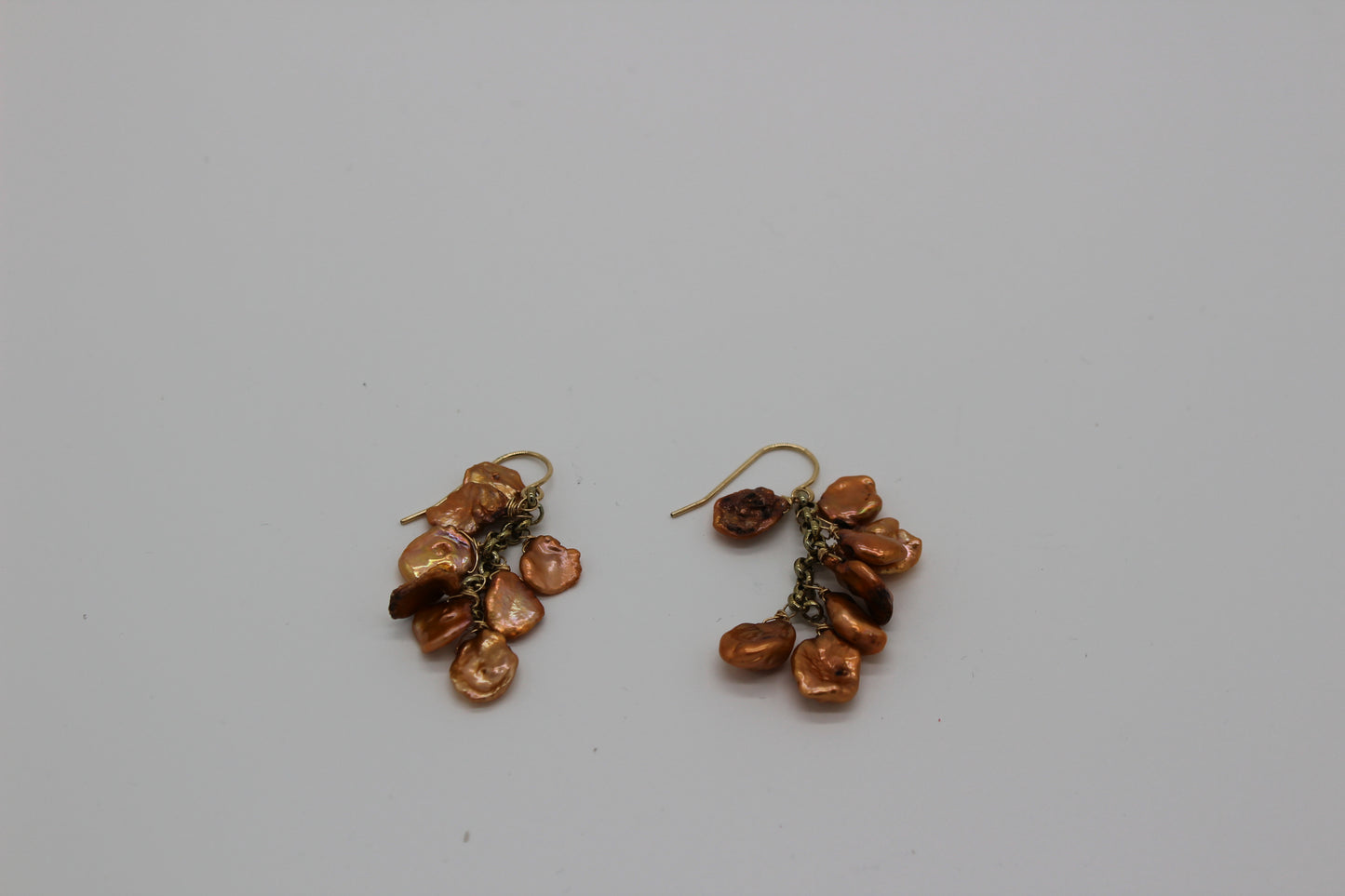 Copper Keshi Pearl Earrings