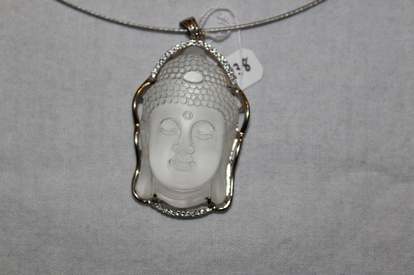 Crystal Quartz Buddah Pendant Necklace