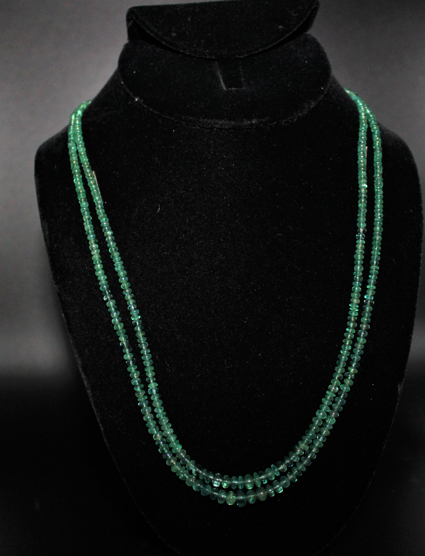 Emerald Two Strand Necklace