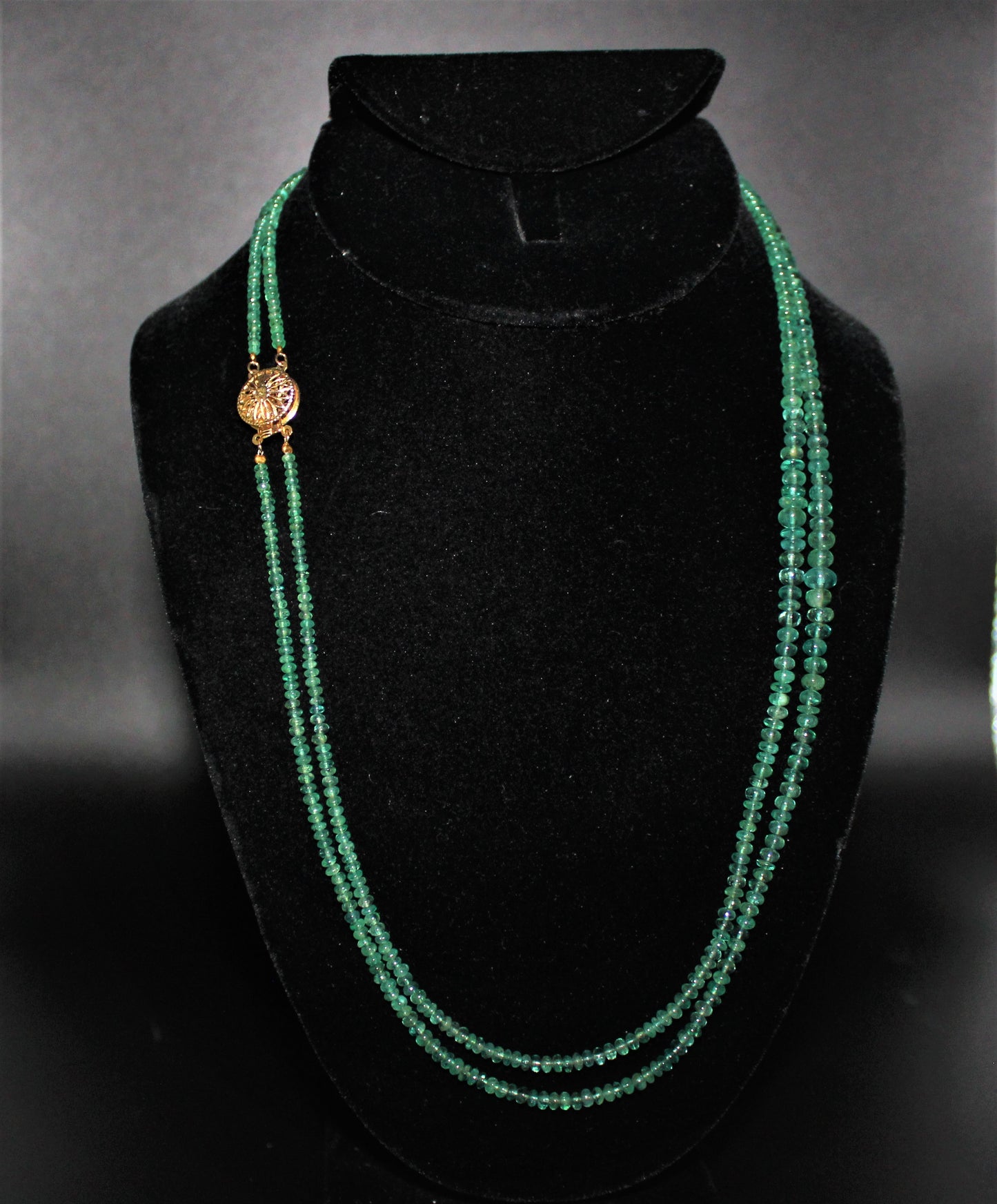 Emerald Two Strand Necklace