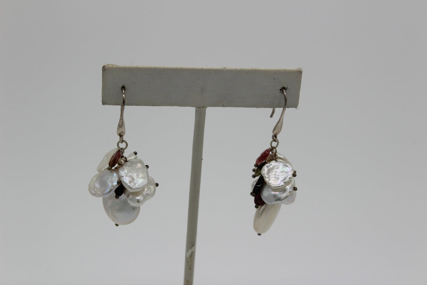 White Keshi Pearl Earrings