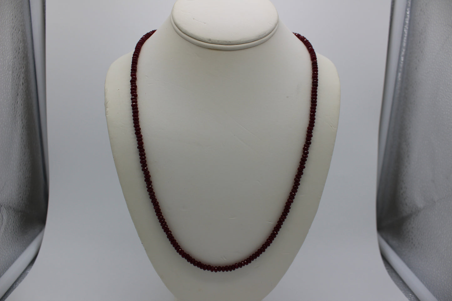 Enhanced Red color Jade Necklace