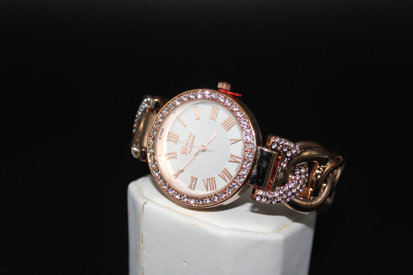 Rose Tone Geneva Swarovski Crystal Watch