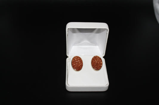 Goldstone Screw on Earrings Non Pierced