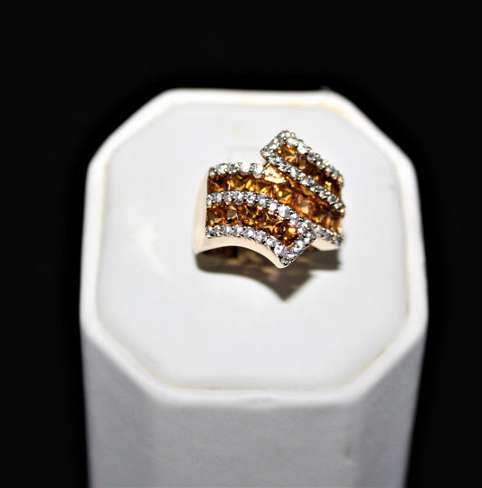 Gold and White CZ Ring