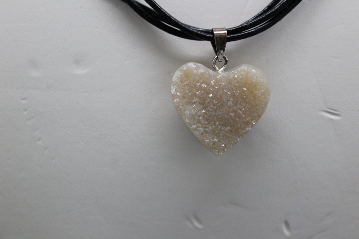 Druze Pendant on Leather Cord