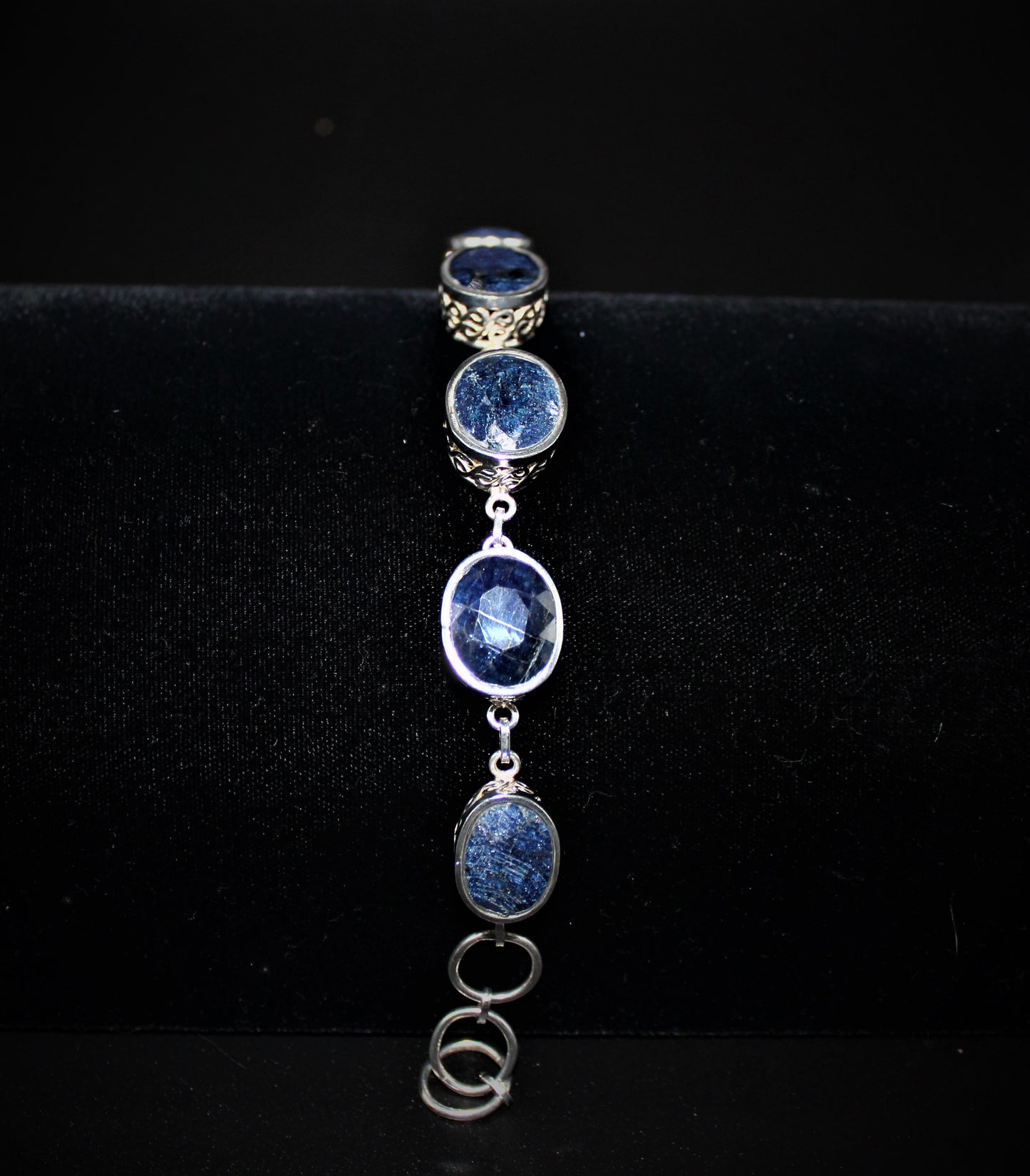 Sapphire Faceted Oval Stone Bracelet