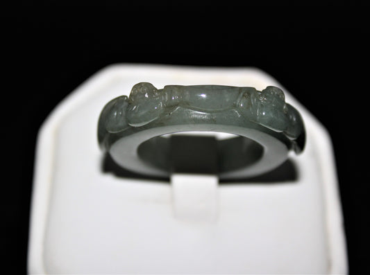 Jade carved bat ring
