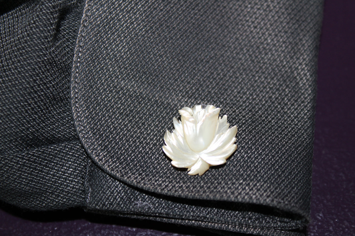 Vintage Mother of Pearl Leaf Cufflinks