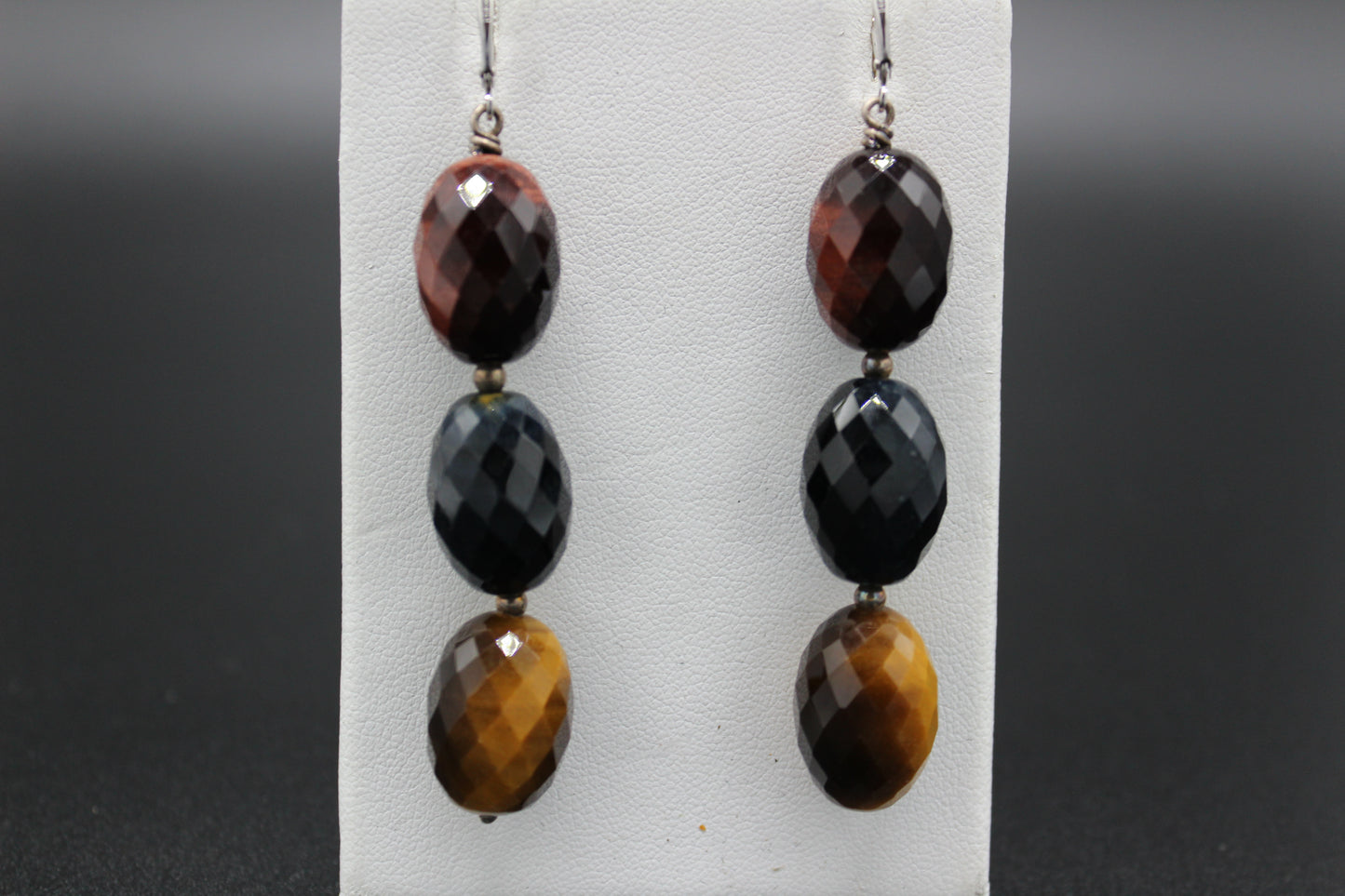 Multi color Tiger Eye Earrings