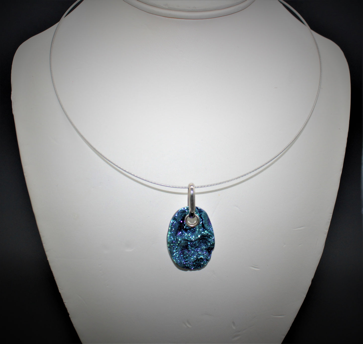 Peacock Druze Eyelet Design Pendant