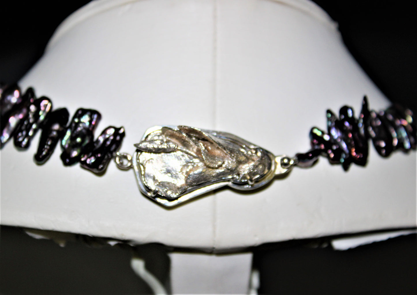 Elongated Fresh Water Pearl Necklace.