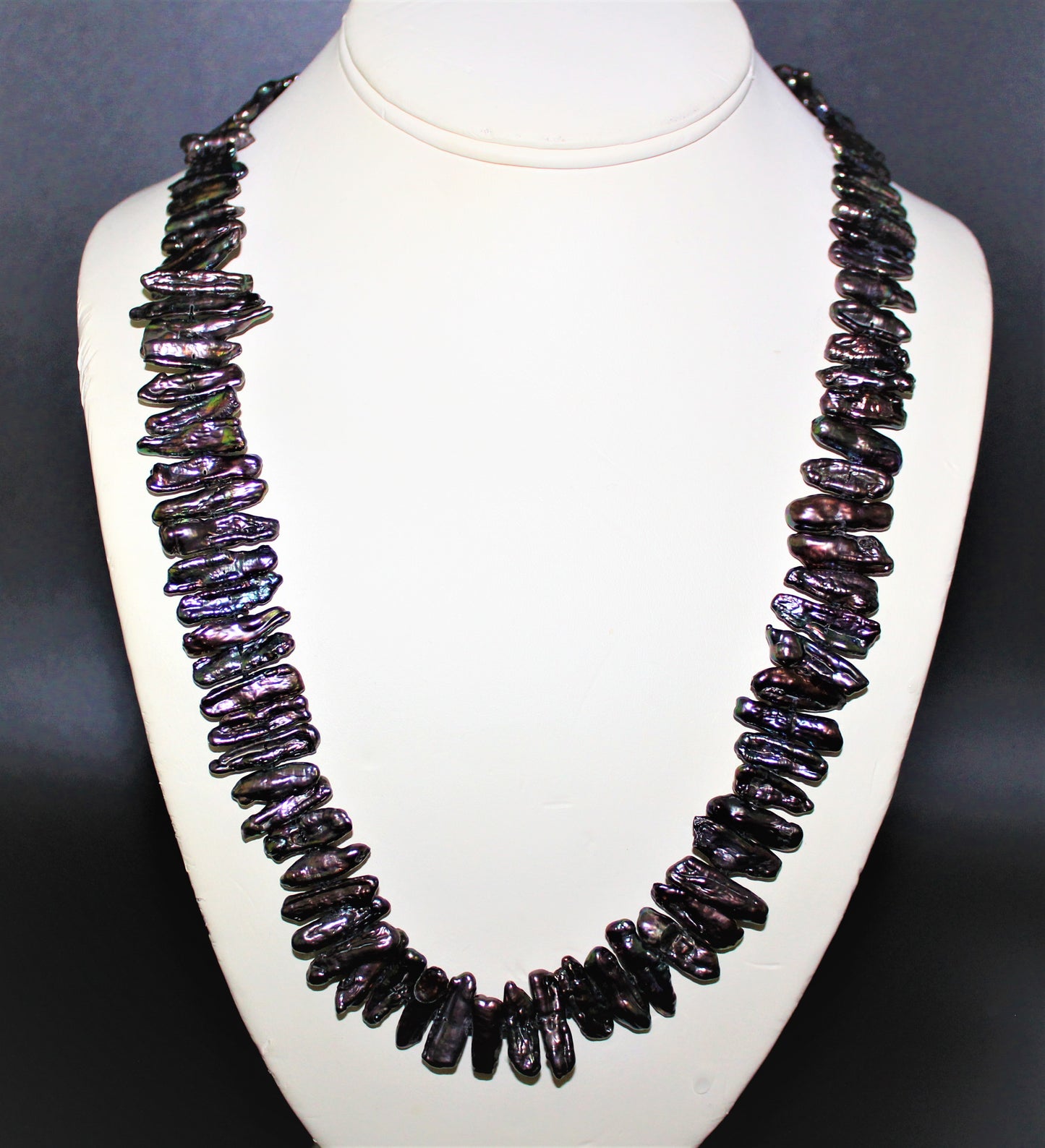 Elongated Fresh Water Pearl Necklace.