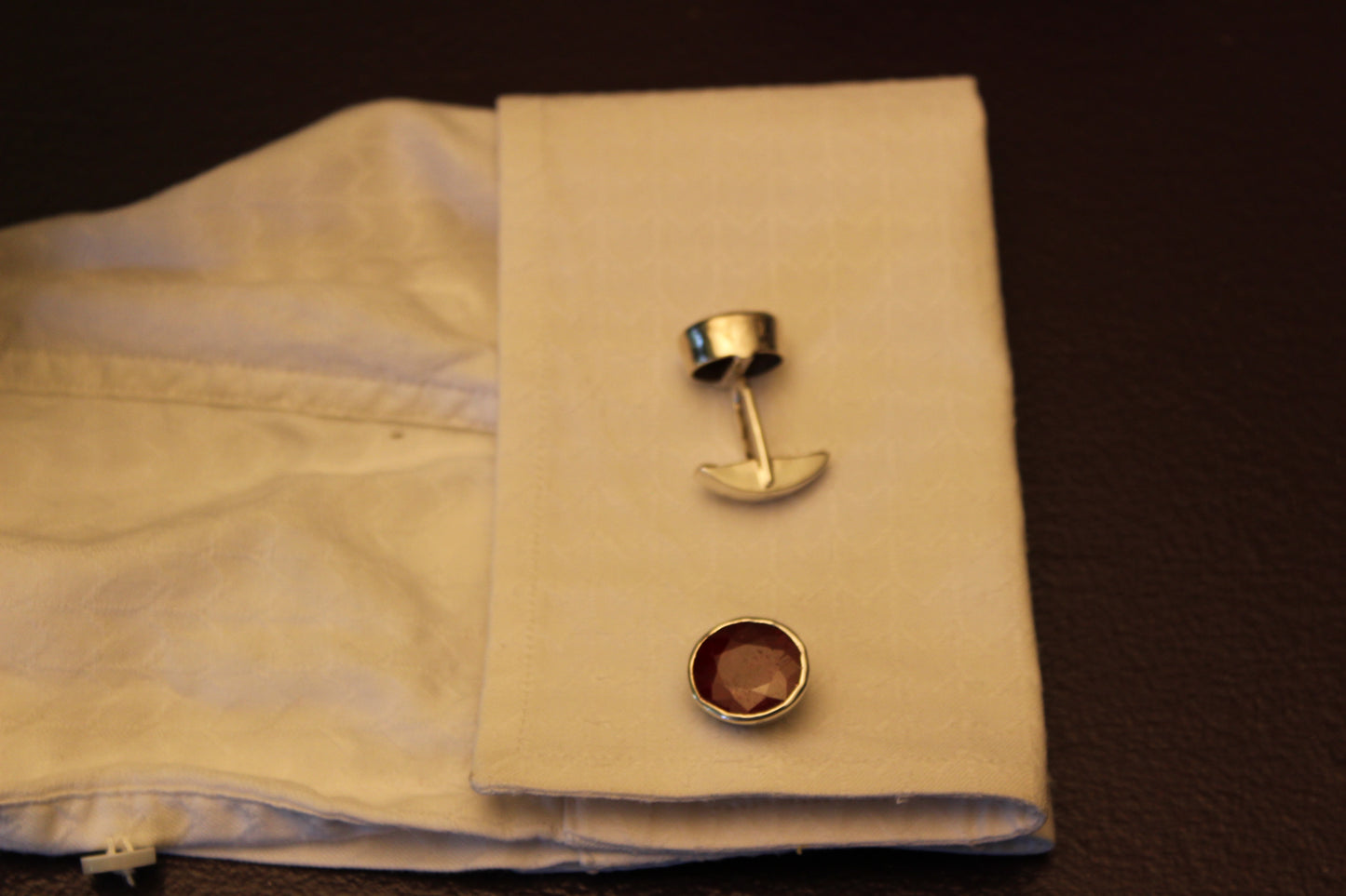 Vintage Sterling Silver Ruby Cufflinks