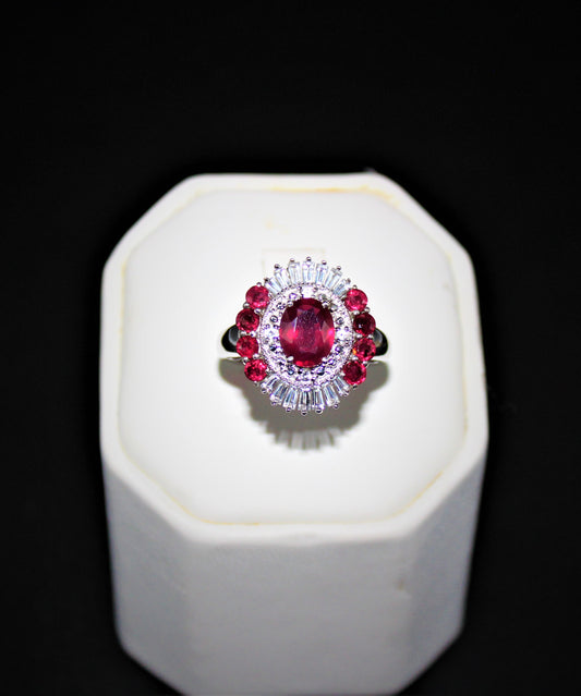 Ruby and White Topaz Ring