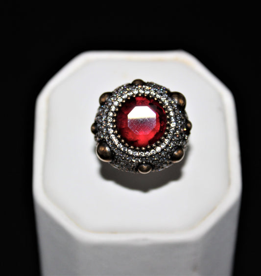 Ruby and CZ Ring