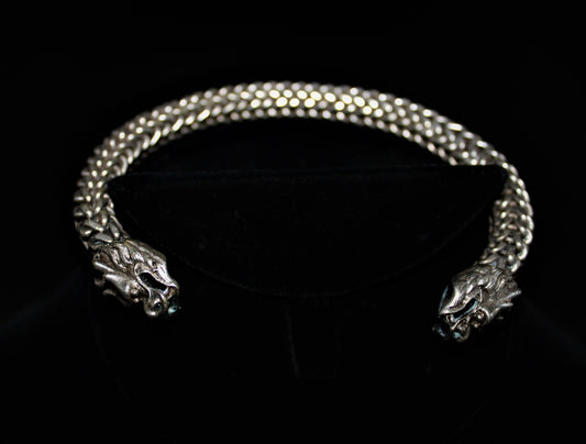 Sterling Silver Dragon Head Bracelet