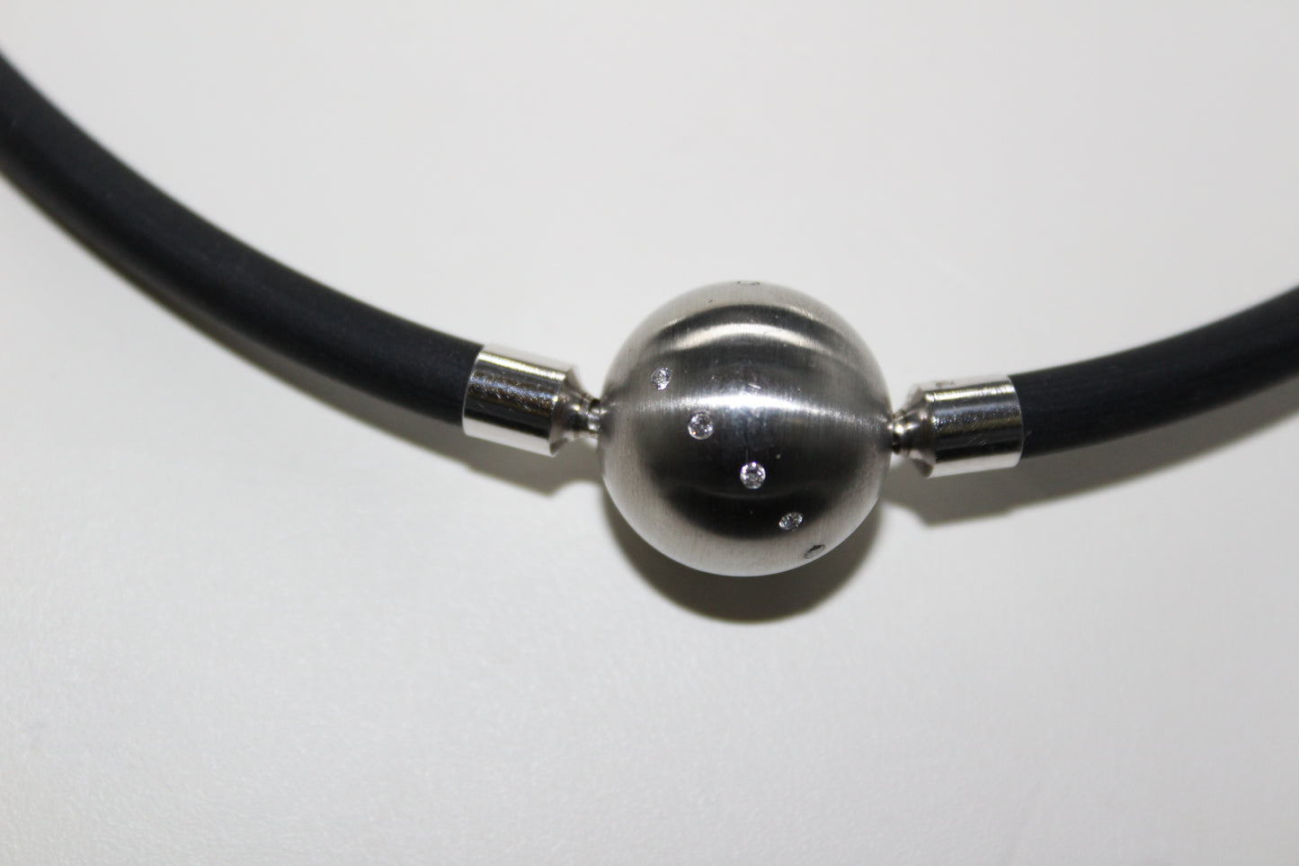 Gold Diamond and Neoprene Necklace