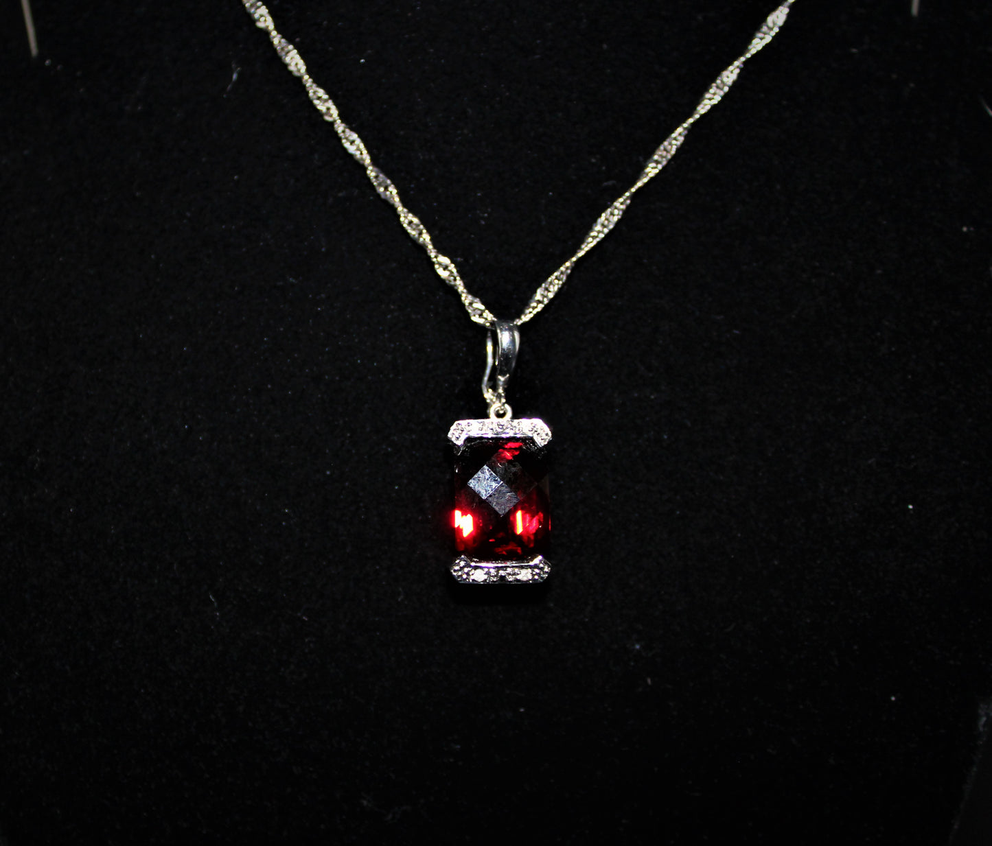 Garnet and Diamond Pendant Enhancer