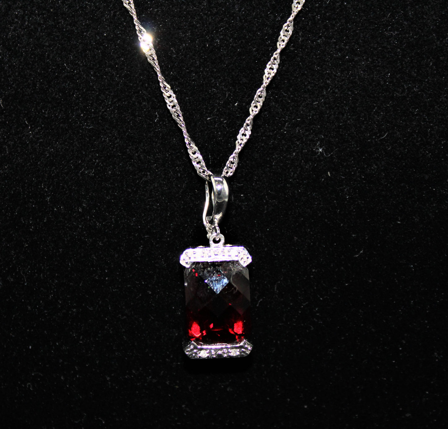 Garnet and Diamond Pendant Enhancer