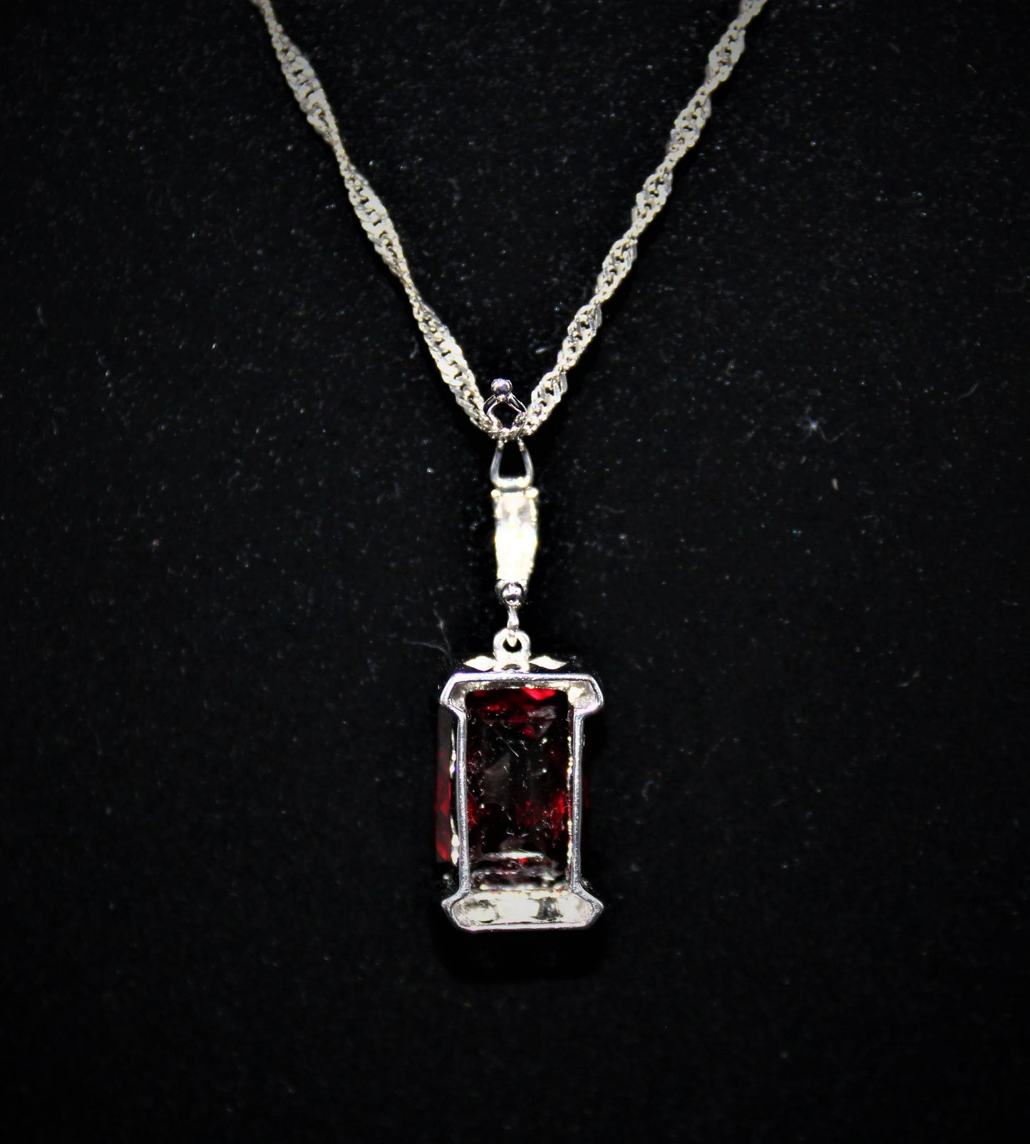 Garnet and Diamond Pendant Enhancer