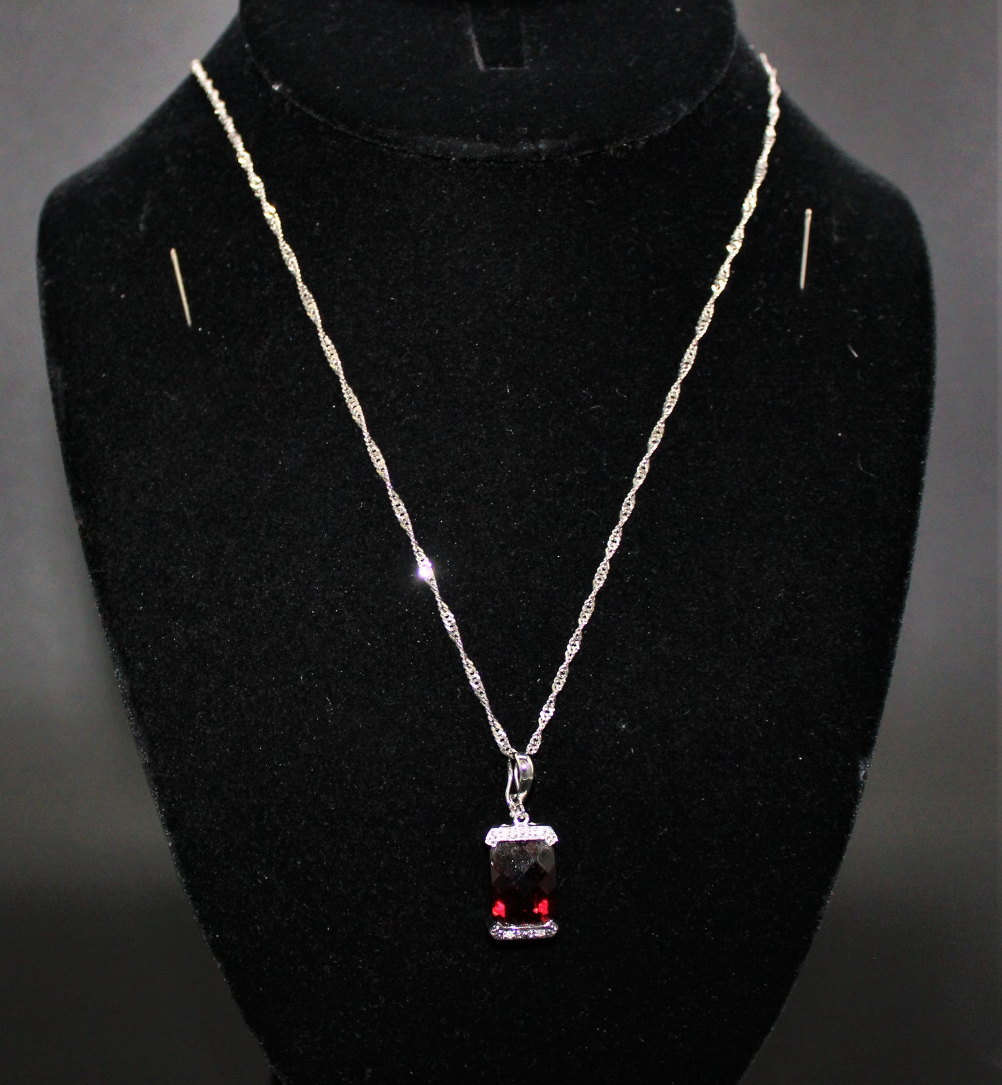 Garnet and Diamond Pendant Enhancer