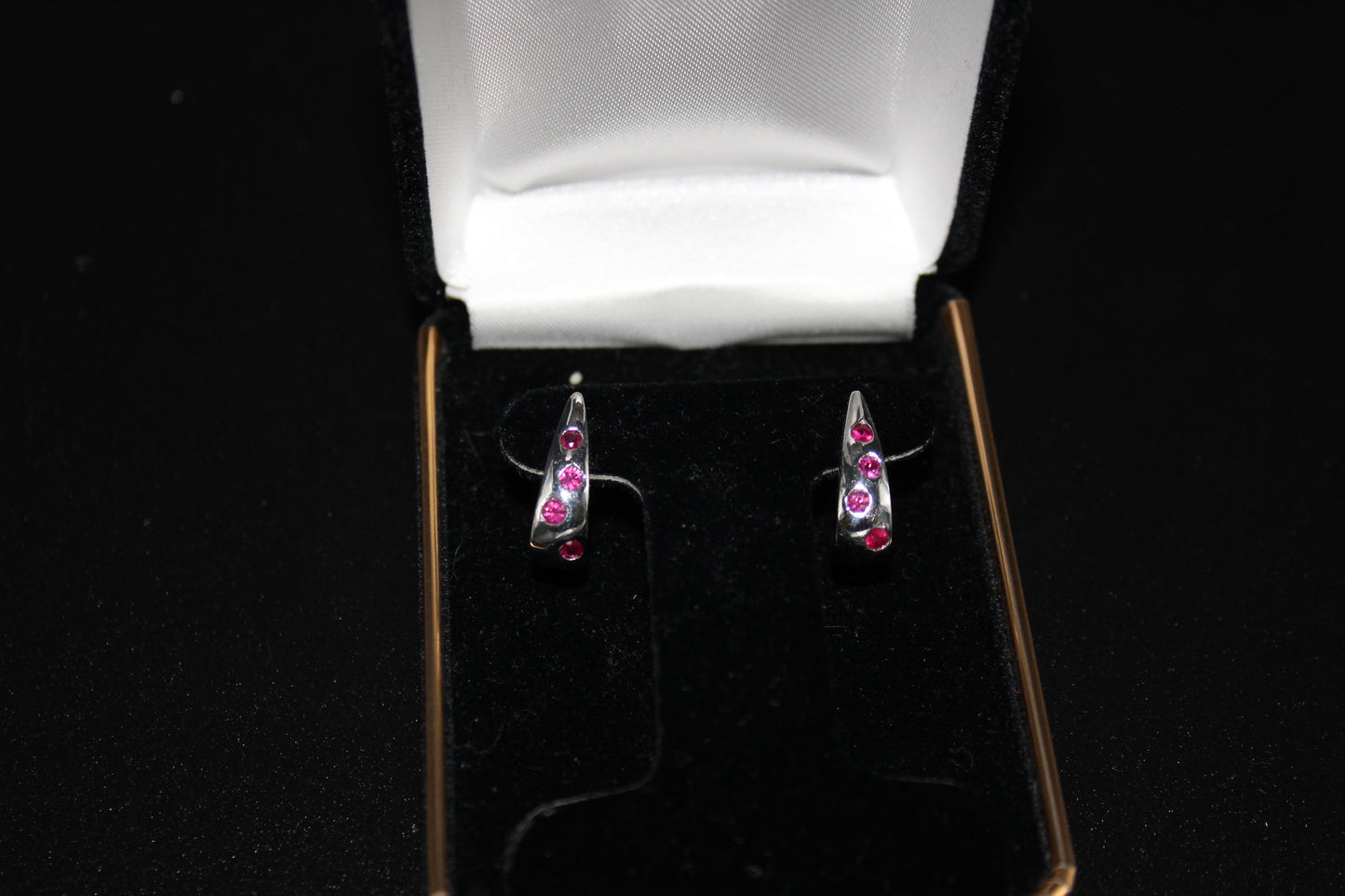Gold Pink Sapphire Earrings