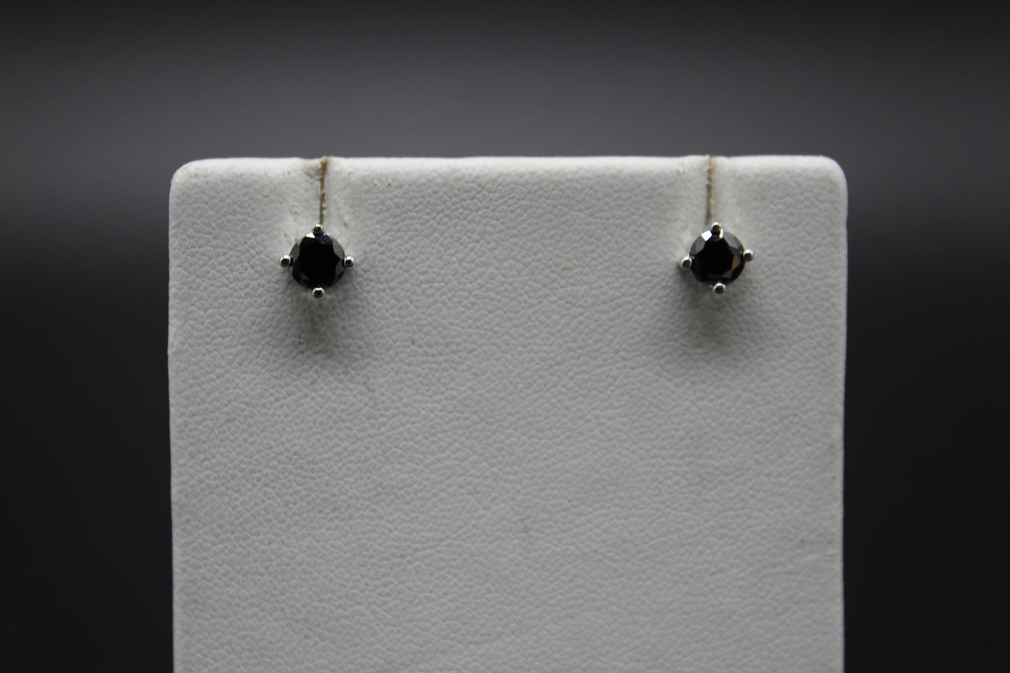 Black CZ Stud Earrings
