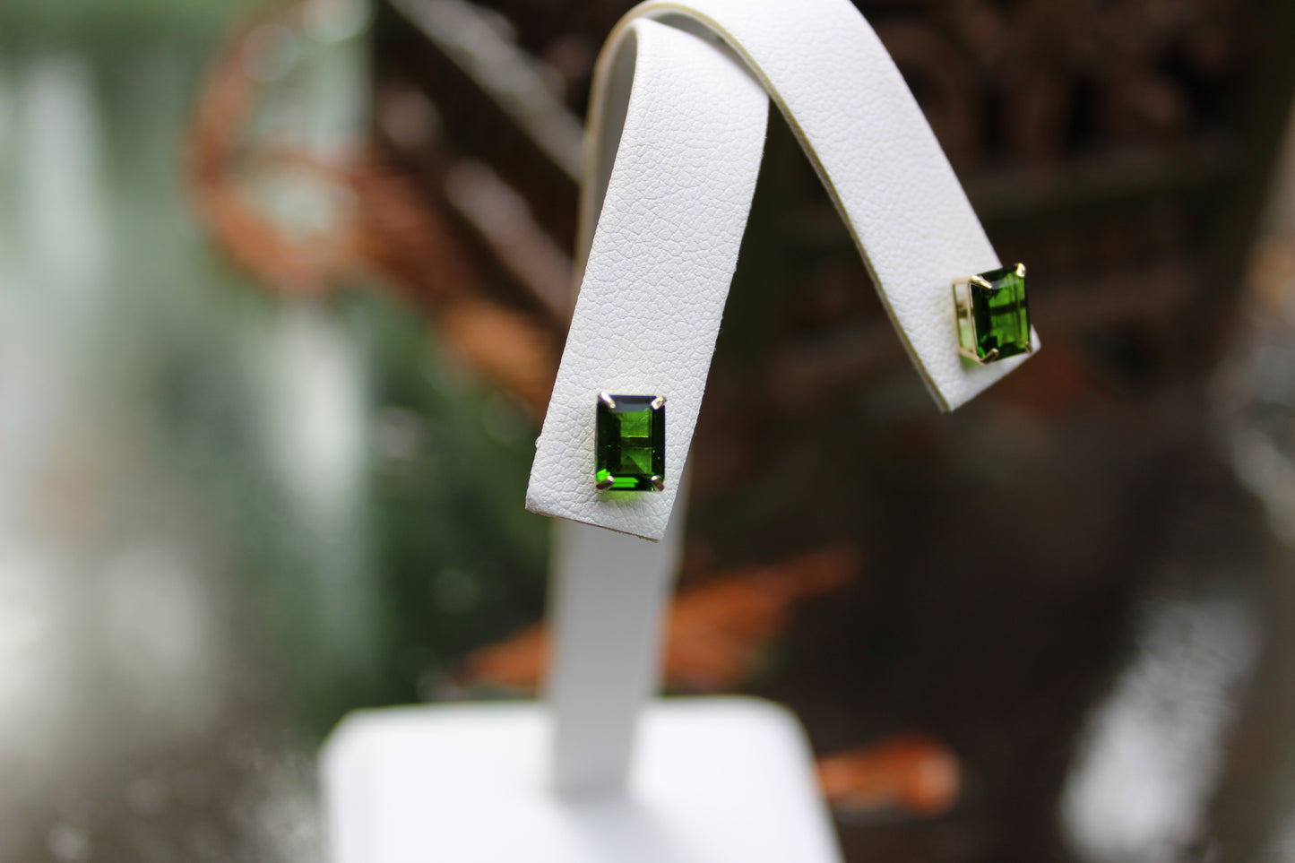 Chrome Diopside Emerald Earrings