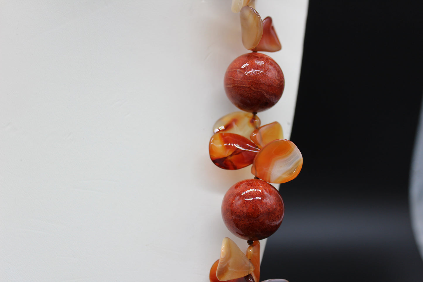 Corral and Carnelian Flake necklace