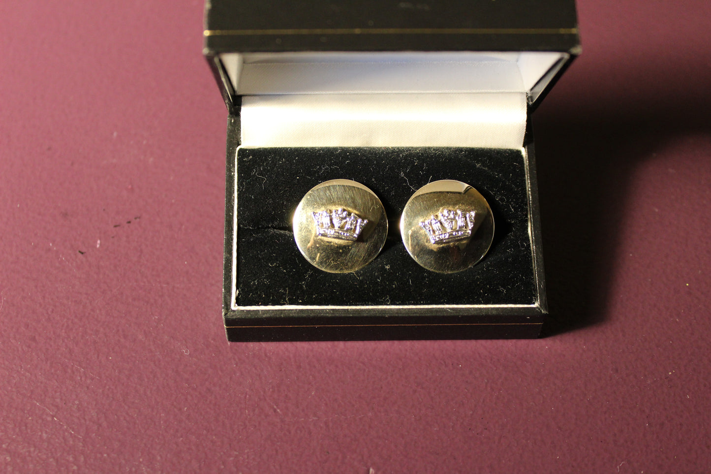 Vintage Gold Tone Crown Cufflinks