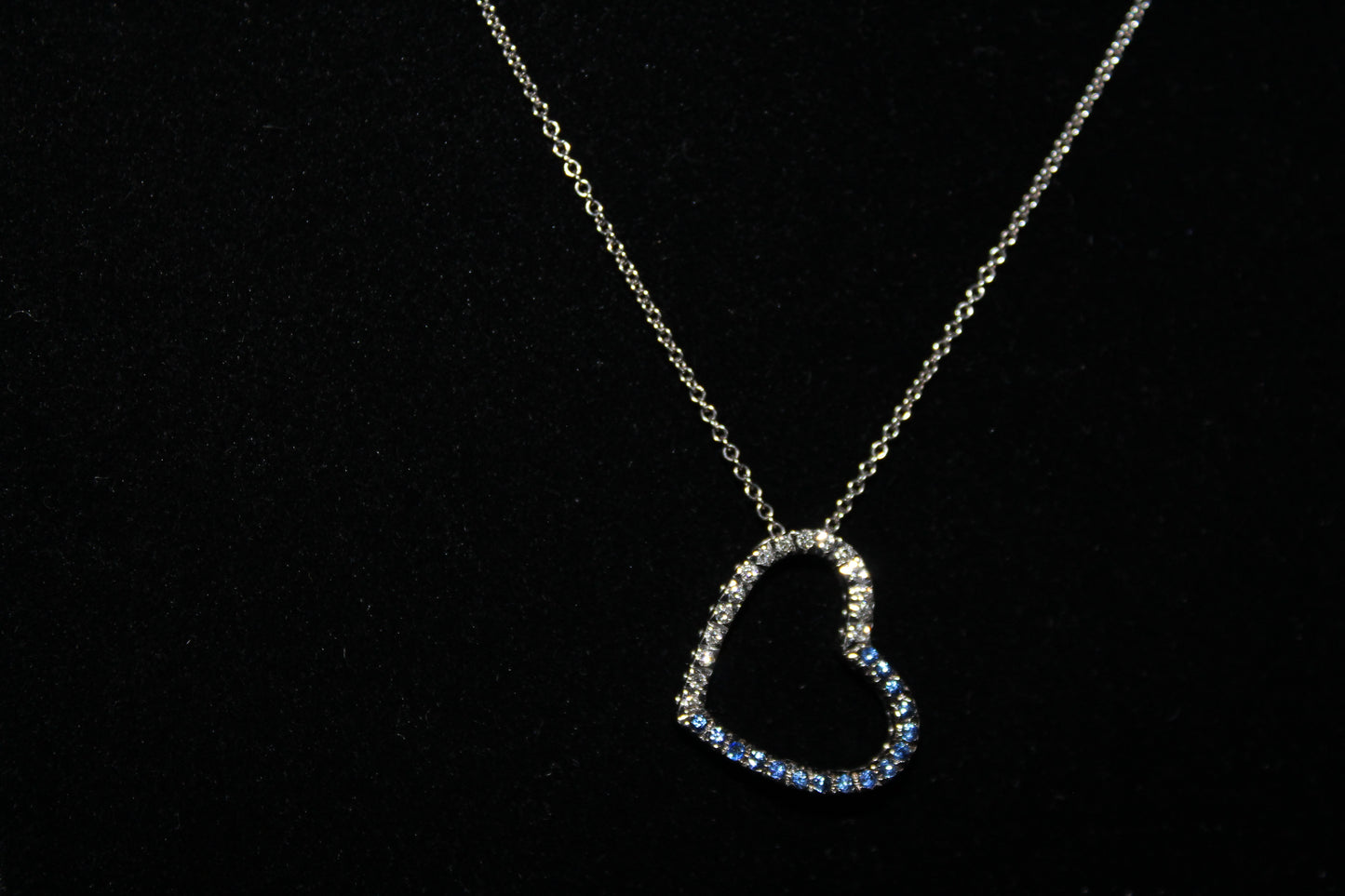 Sapphire and Diamond Heart Shaped Pendant