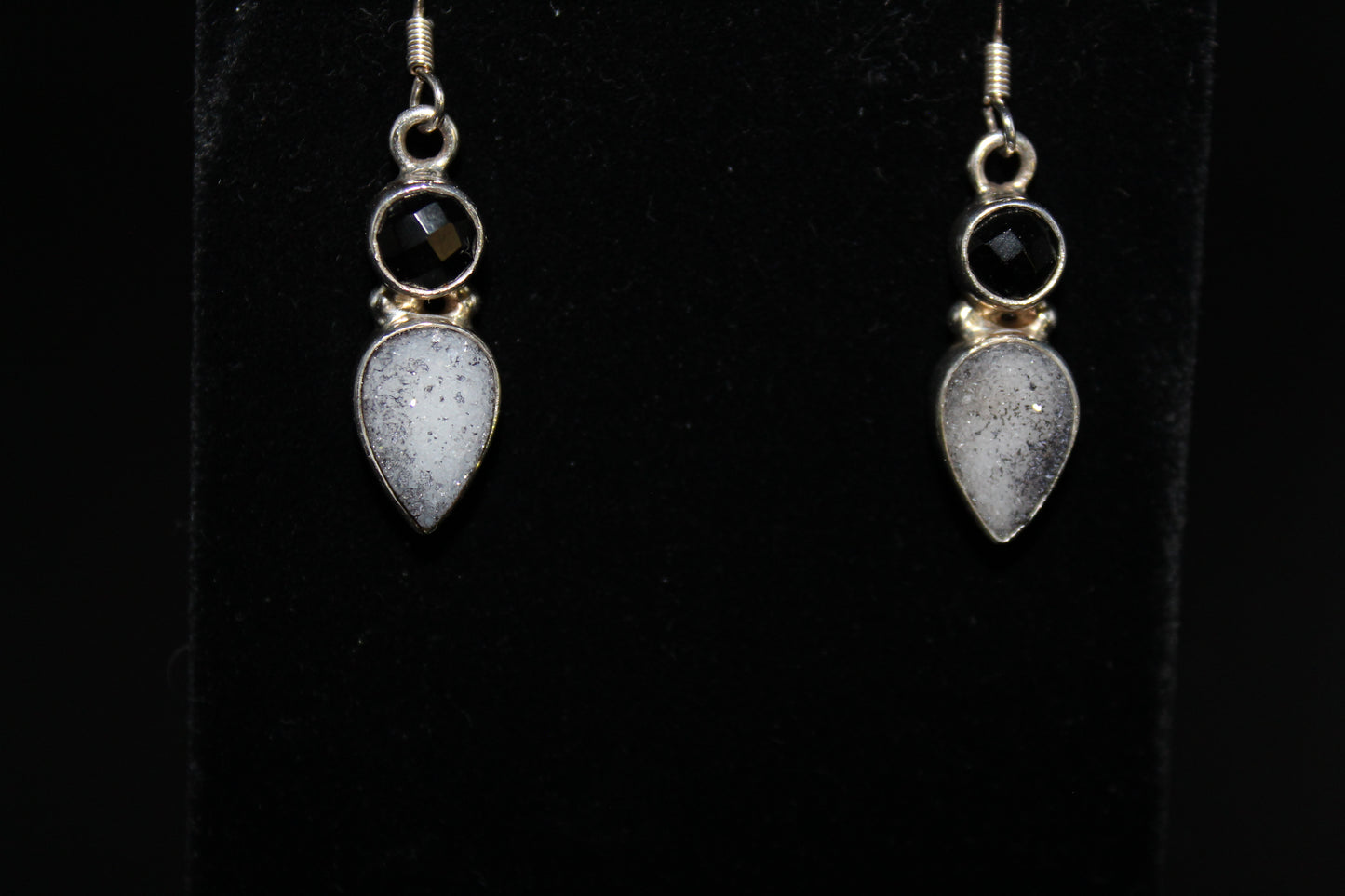 Onyx and Druze Earrings