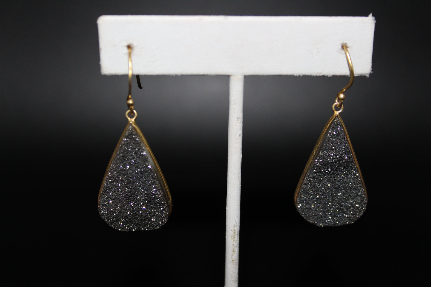 Vermeil Druze Pear shaped Earrings