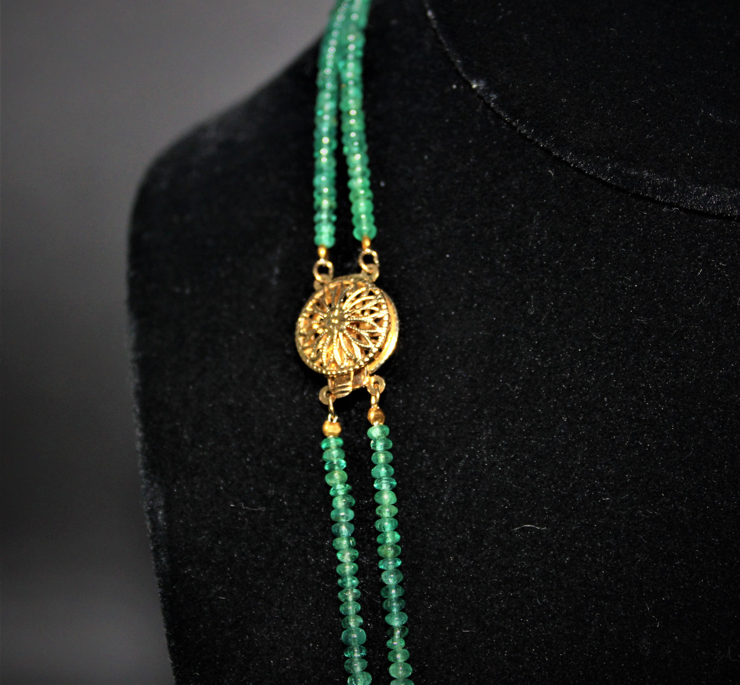 Emerald Two Strand Necklace