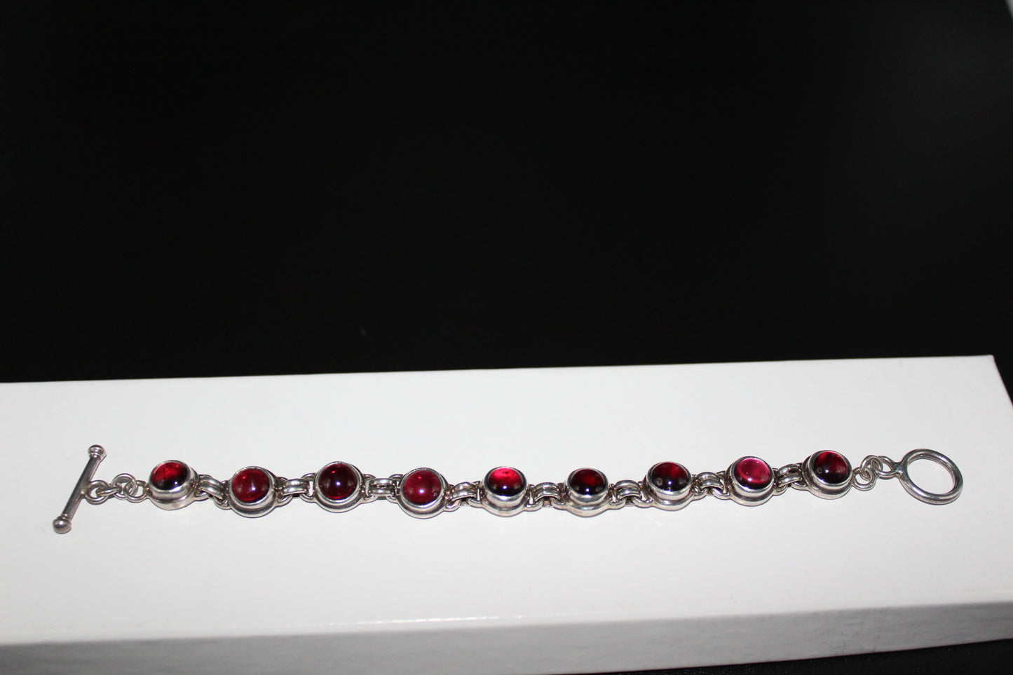 Cabochon Garnet Bracelet