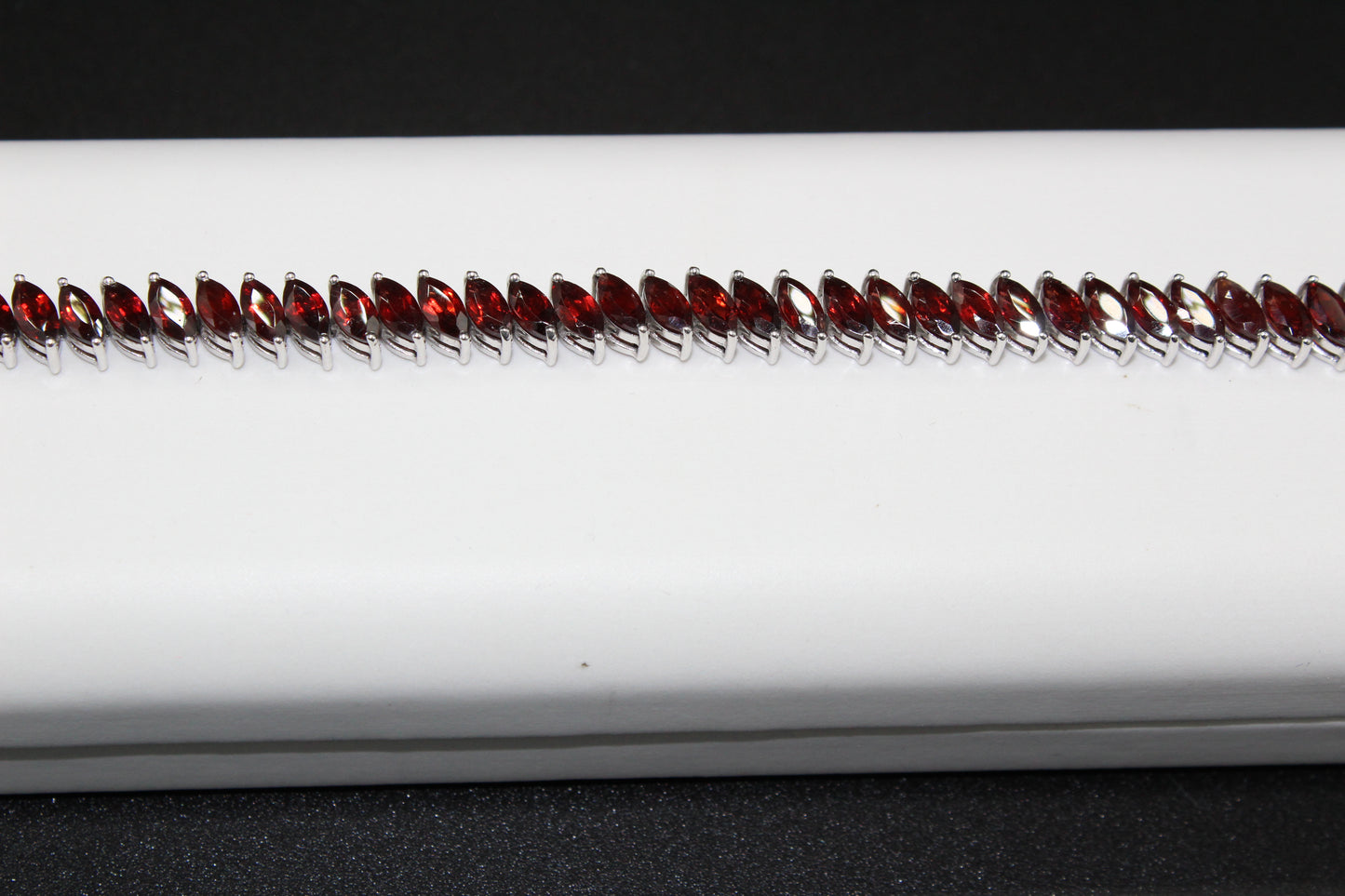 Garnet Marquis Tennis Bracelet