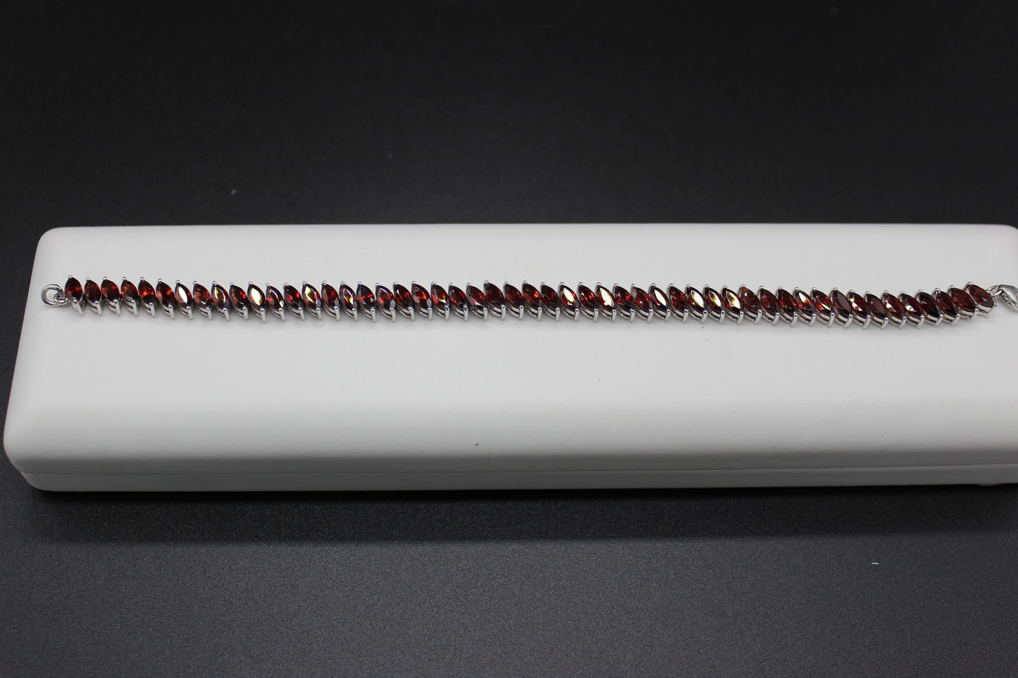 Garnet Marquis Tennis Bracelet
