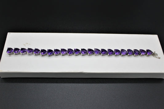 Heart Shaped Amethyst Bracelet