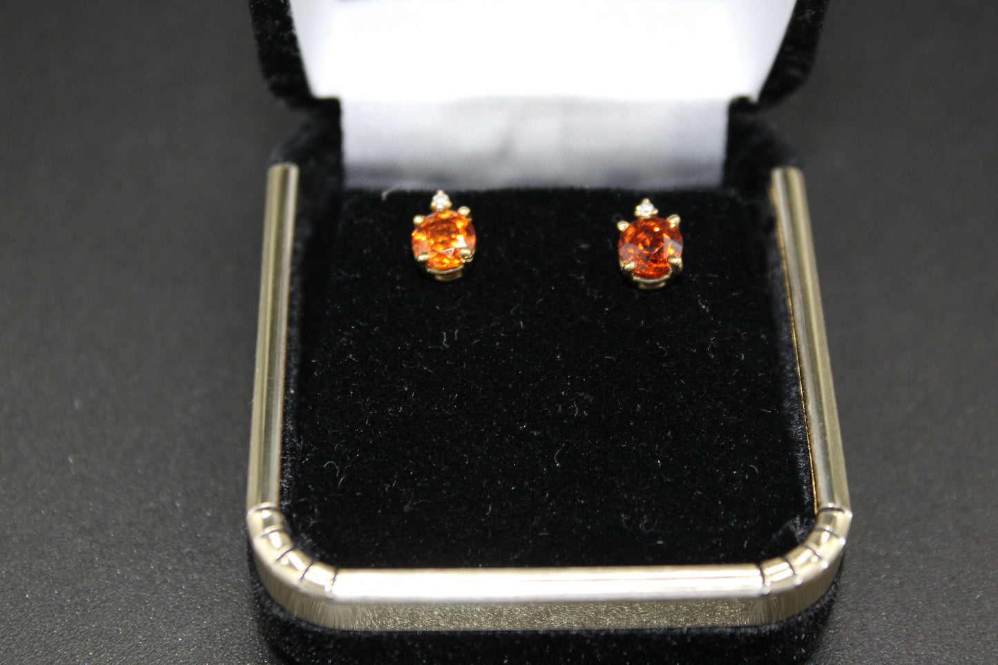 Hessonite Garnet Stud Earrings