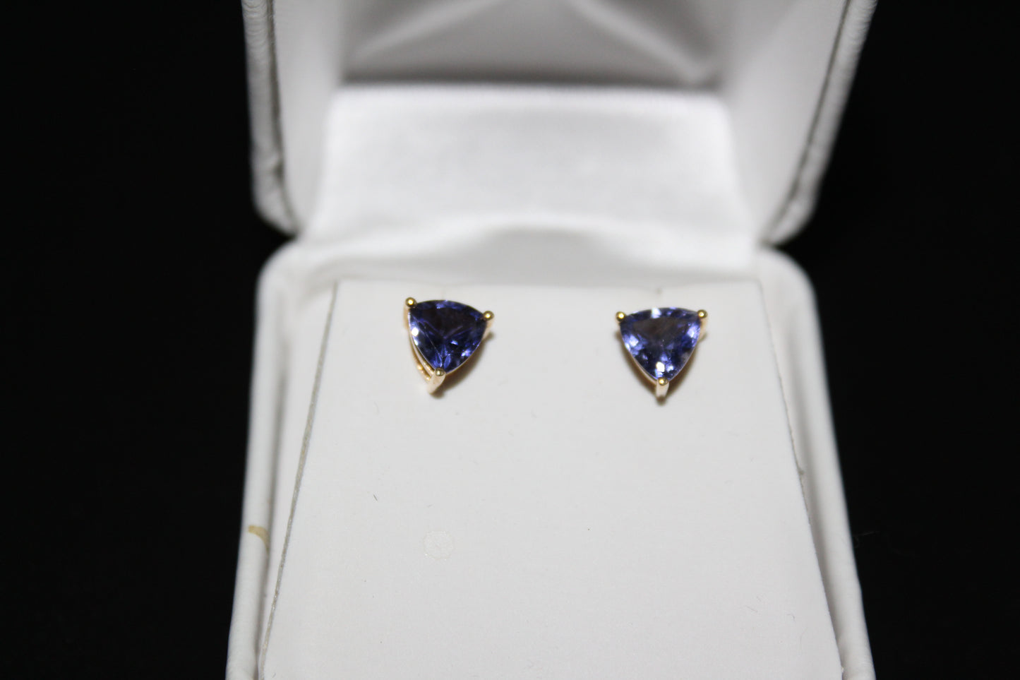 Gold Iolite Stud Earrings