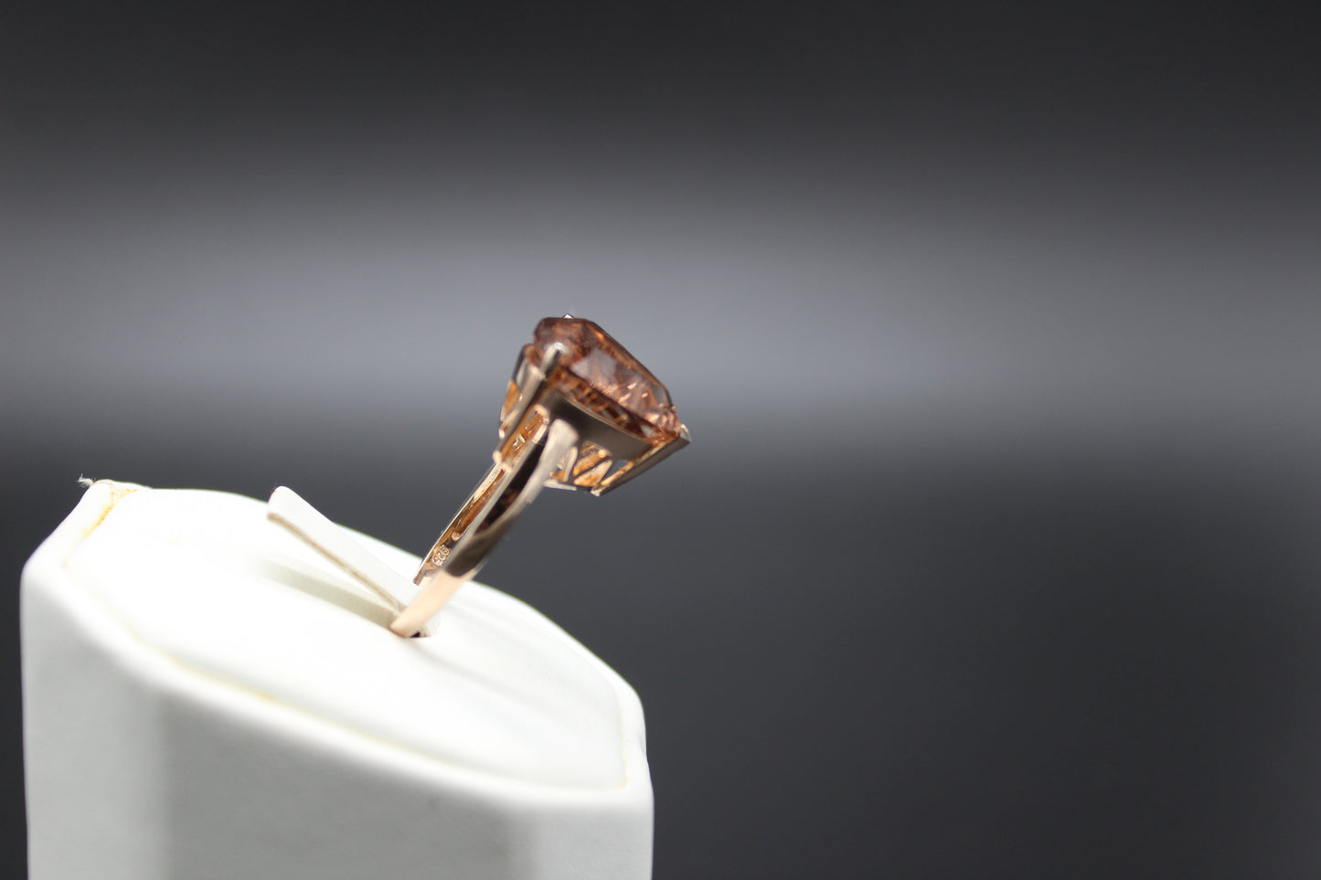 Vermeil Rose Trilliant Cut Morganite Color Ring