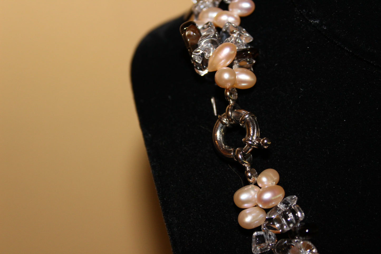 Pearl Smokey and Clear Quartz Neck lace